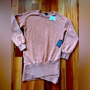 Cozy Rust Wash Style Forever 21 Long Sleeve Sweat Sweater Dress - Size Medium